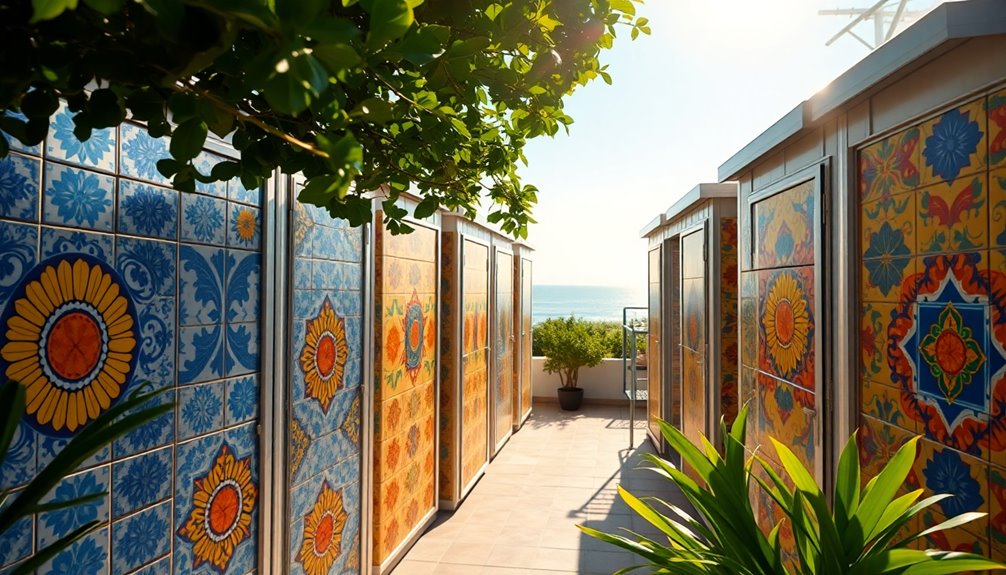 colorful portable restroom aesthetics