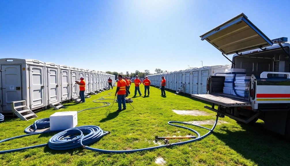 efficient portable restroom cleanup