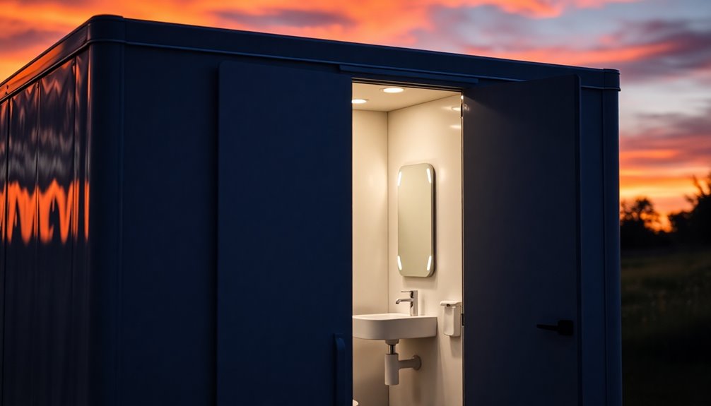 lighting enhances portable restrooms