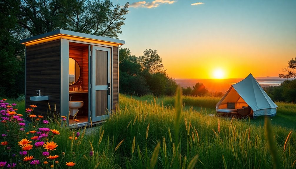 luxury glamping restroom sustainability