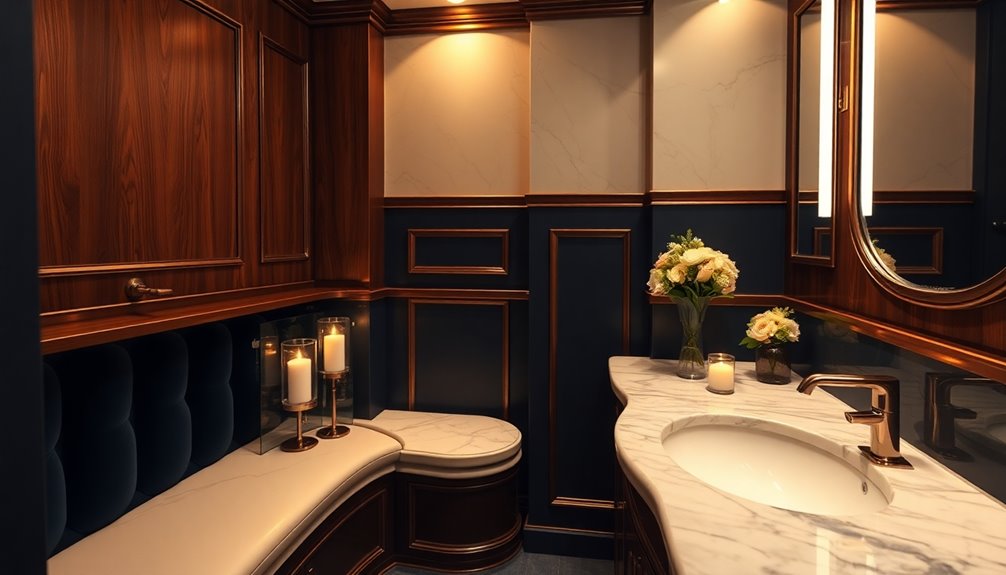 luxury portable restroom features