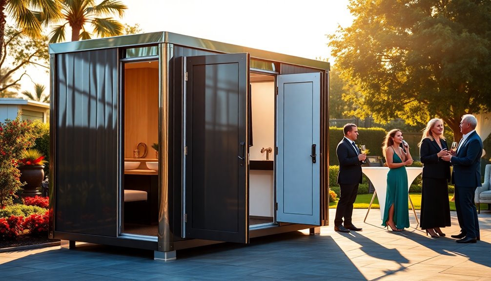 luxury portable restrooms branding