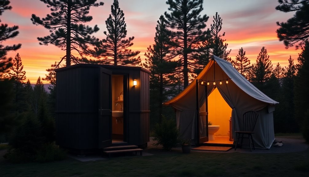 luxury portable restrooms glamping