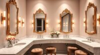 chic wedding restroom design