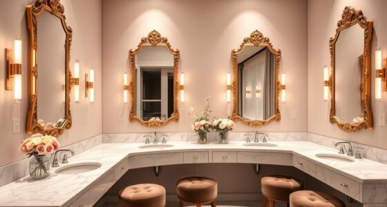 chic wedding restroom design
