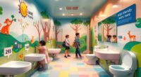 child friendly family restroom design