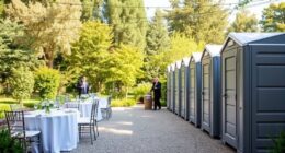 outdoor wedding toilet placement