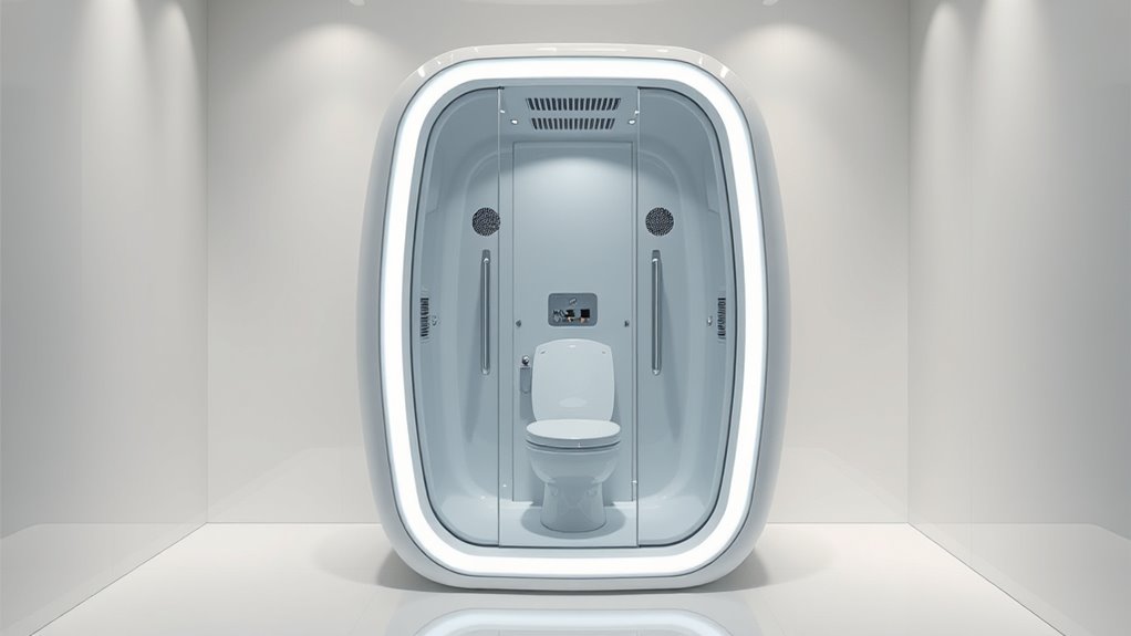 personal shower and toilet pods