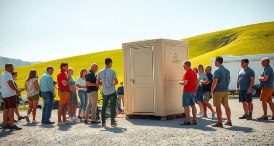 portable restrooms on set