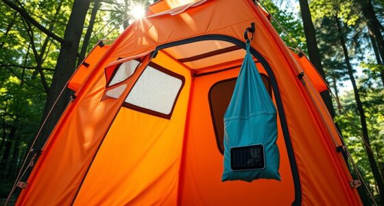 camping toilet with solar shower