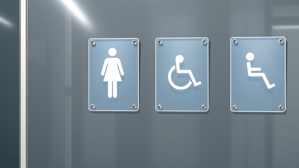 durable visible restroom signage