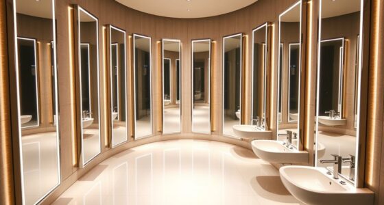 top floor mirrors with lights