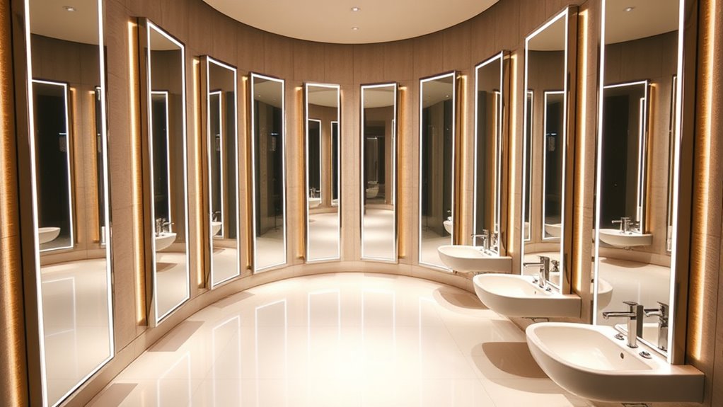 top floor mirrors with lights