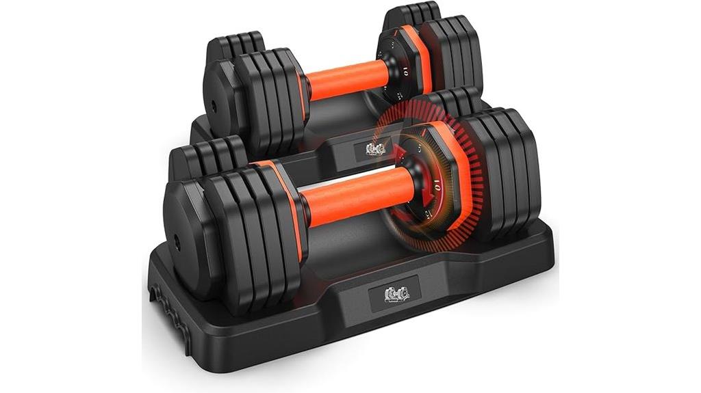 adjustable dumbbells with storage