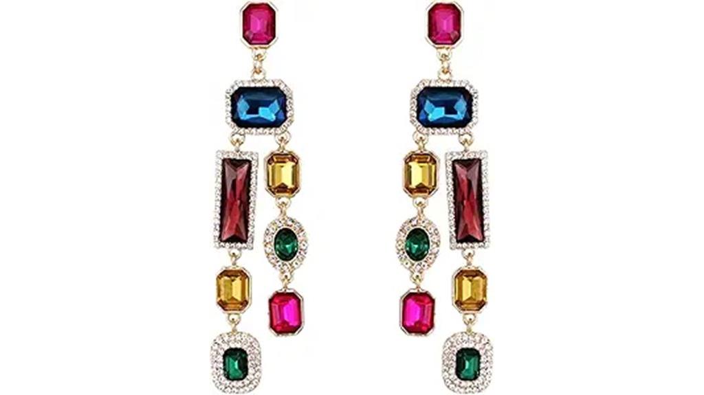art deco crystal dangle earrings