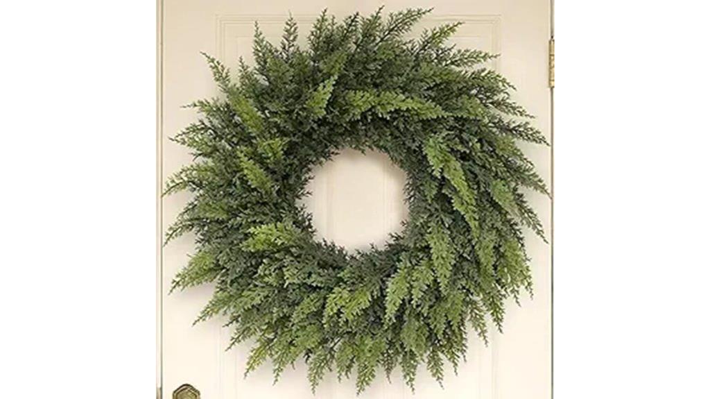 artificial cedar christmas wreath
