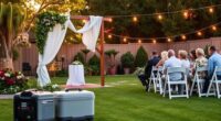 backyard wedding utility solutions
