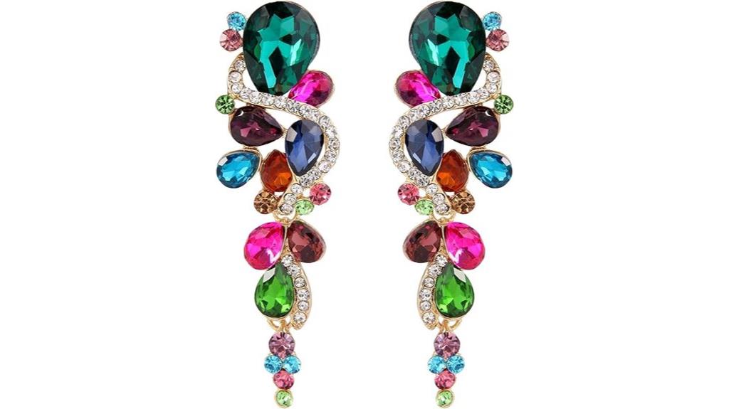 bohemian crystal dangle earrings