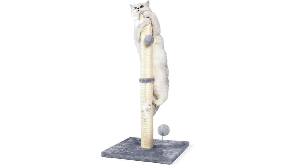 cat scratching post with toys