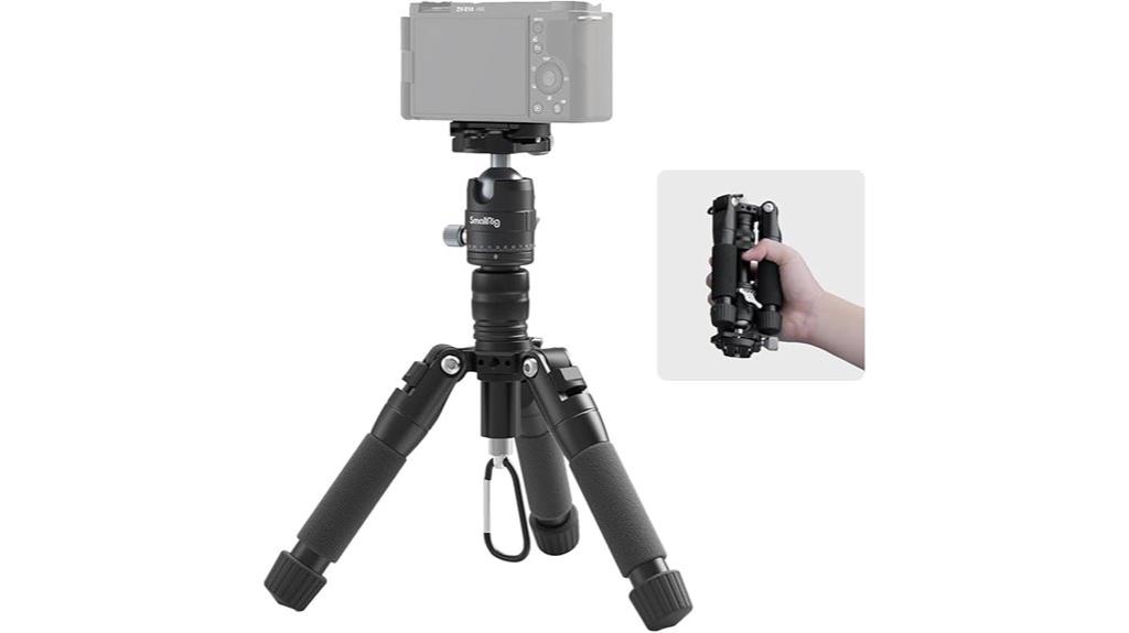 compact aluminum tripod with ball head