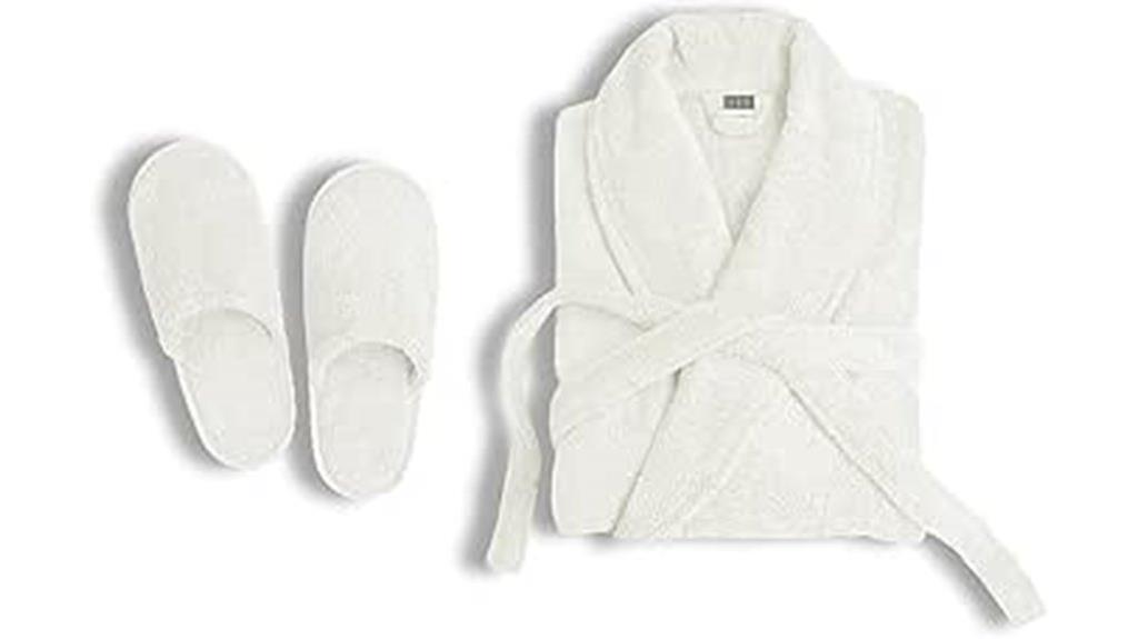 cotton bathrobe and slippers