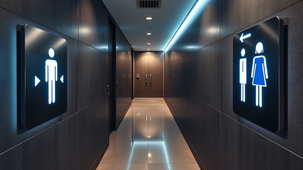 digital signage improves restroom accessibility