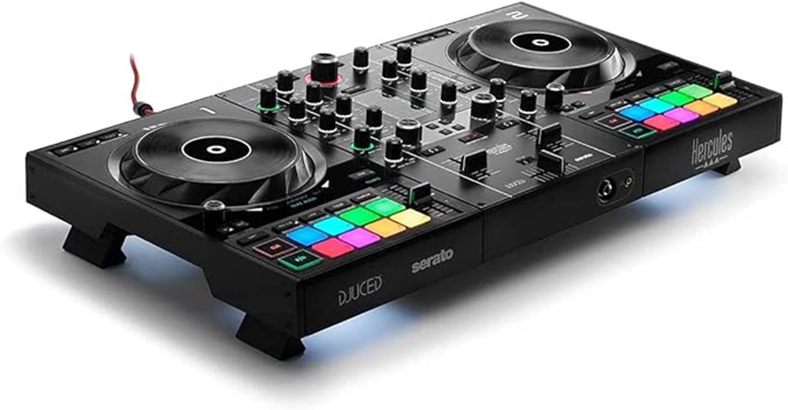 dj controller with lighting