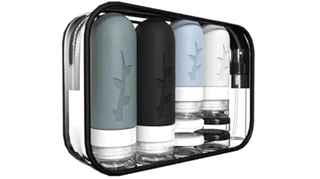 eighteen travel bottle set