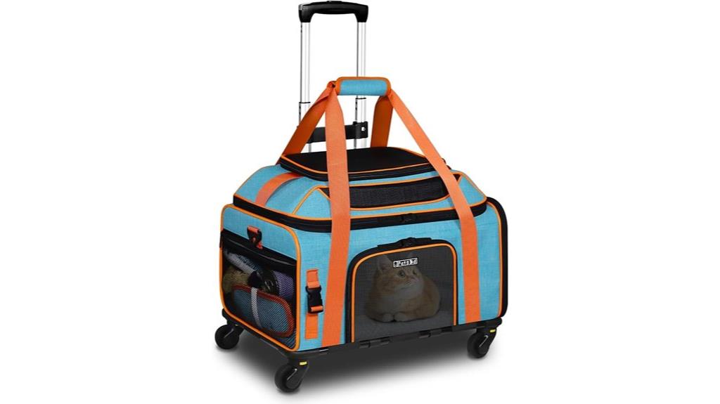 expandable blue pet carrier