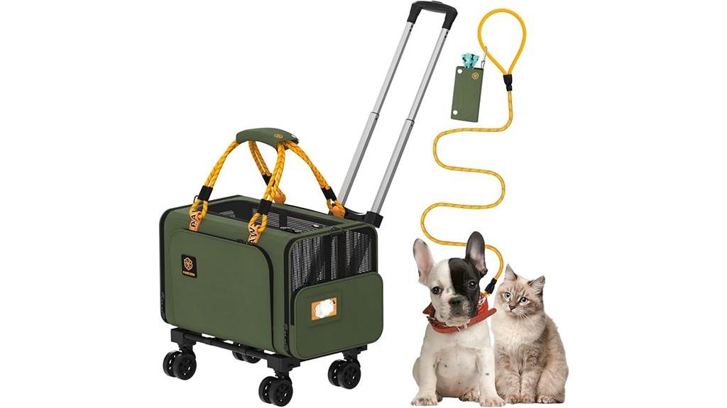expandable wheeled pet carrier