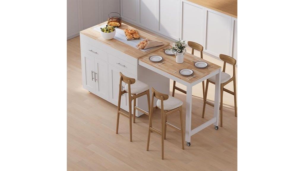 extended rolling kitchen island
