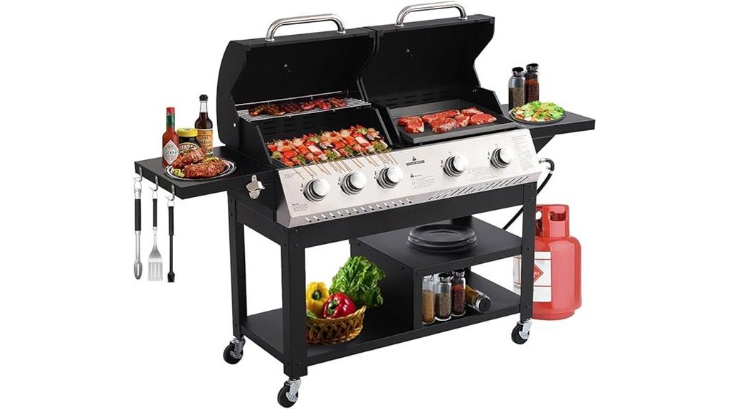 five burner propane grill