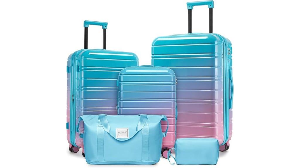 five piece hardside luggage