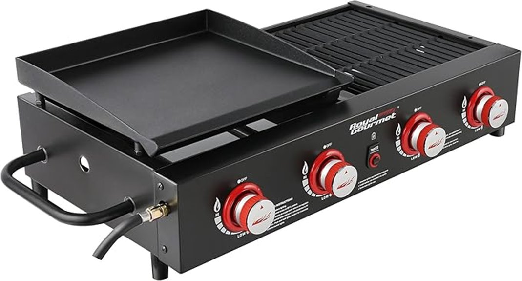 four burner grill combo
