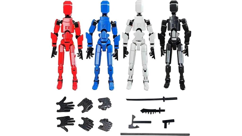 four piece movable action figure