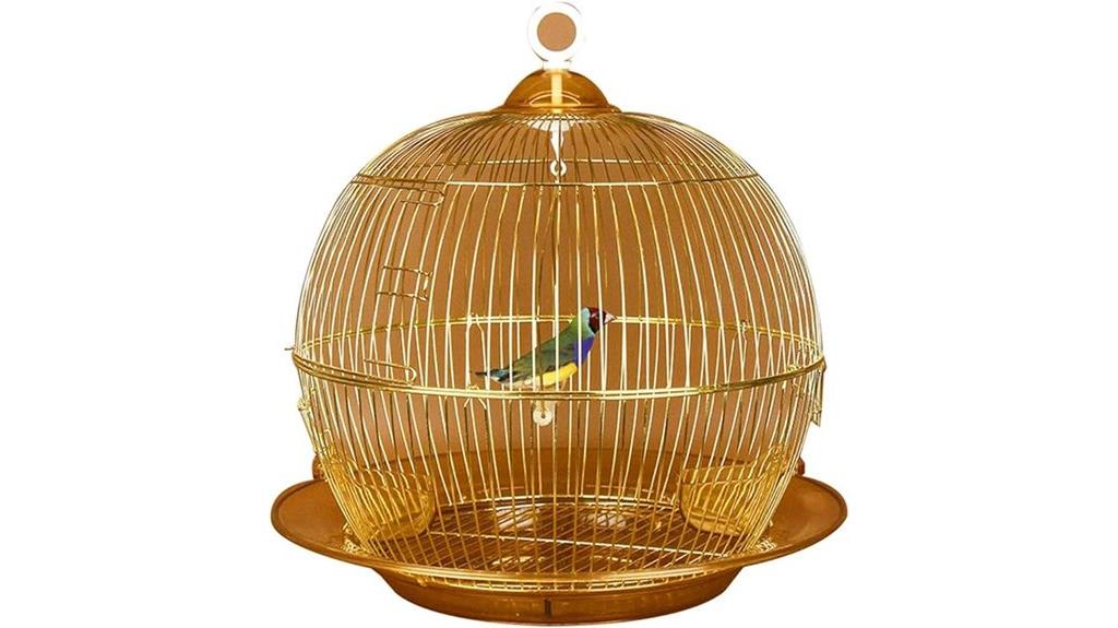 gold decorative parakeet cage