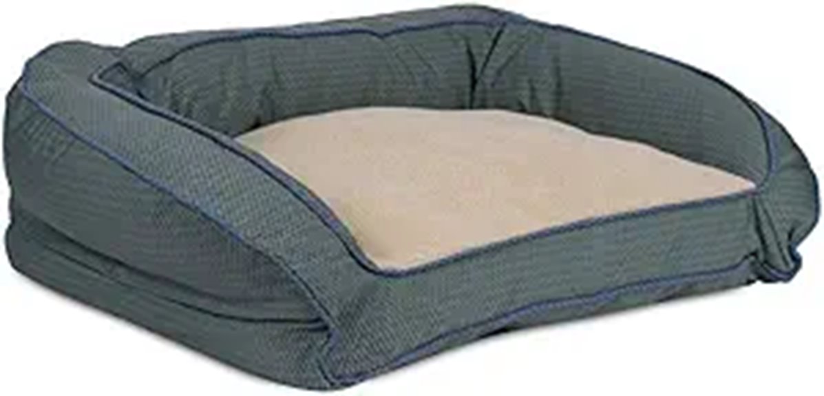 grey checkered bolster bed