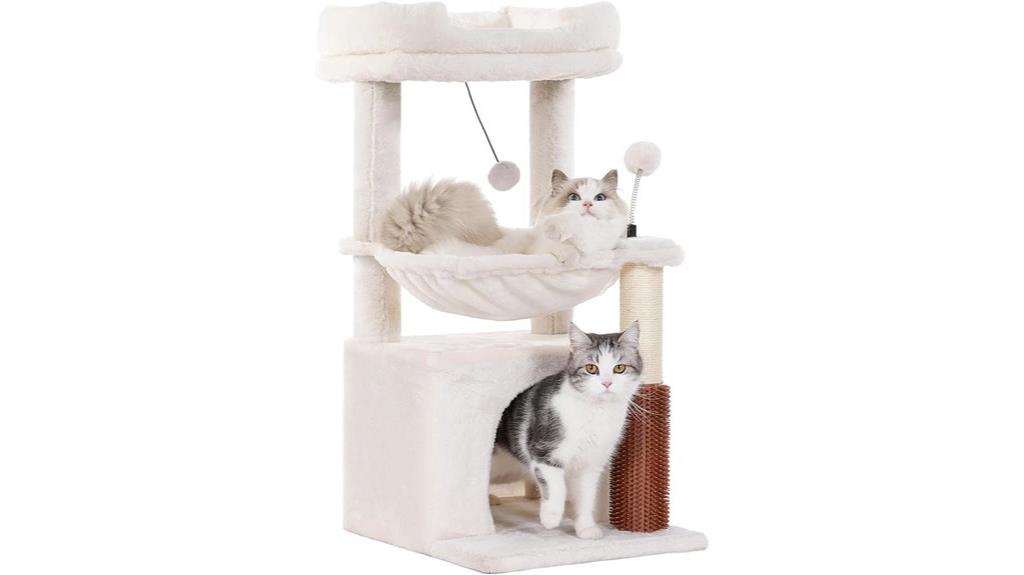 large beige indoor cat tree