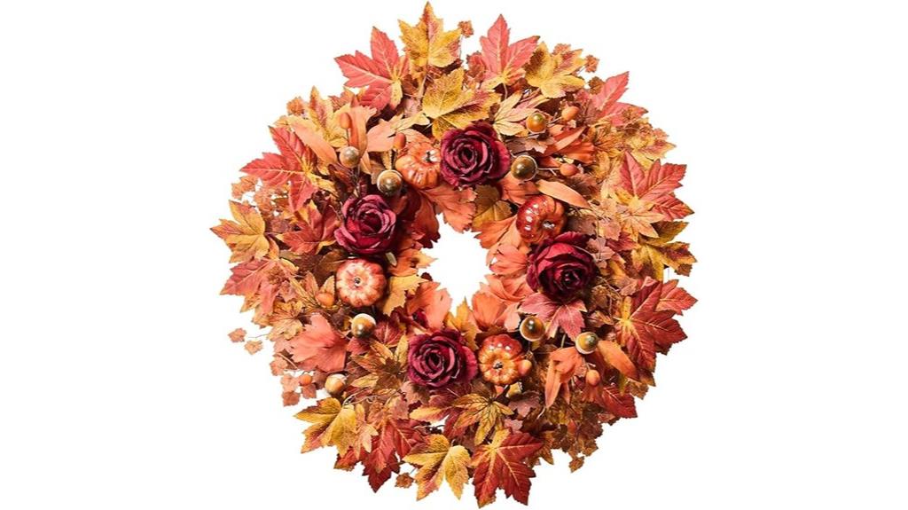 large fall front door wreath
