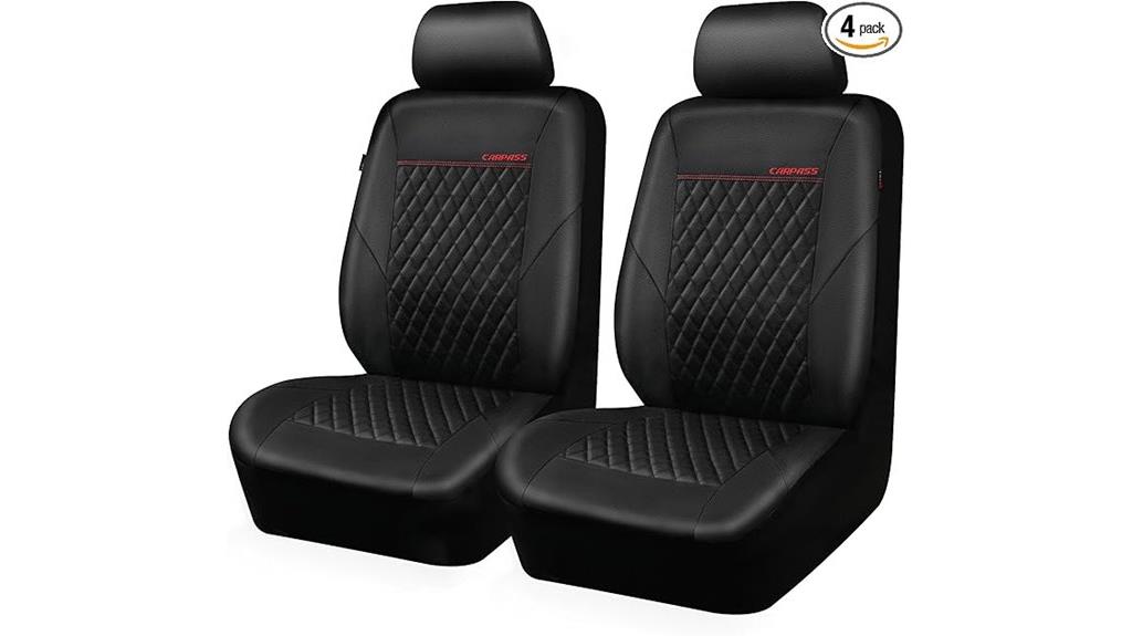 leather quilted car seat