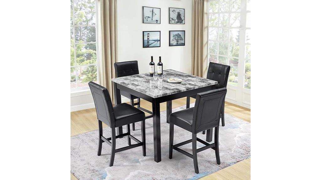 marble top dining set