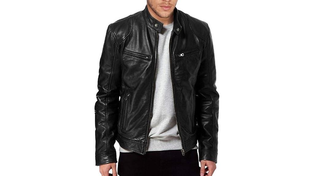 men s genuine leather biker