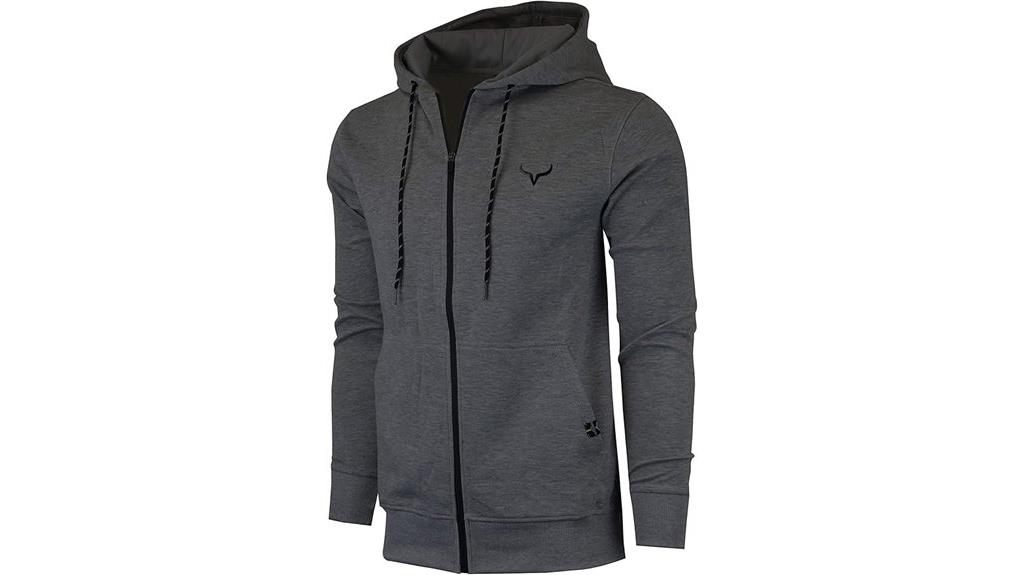 men s gym full zip hoodie