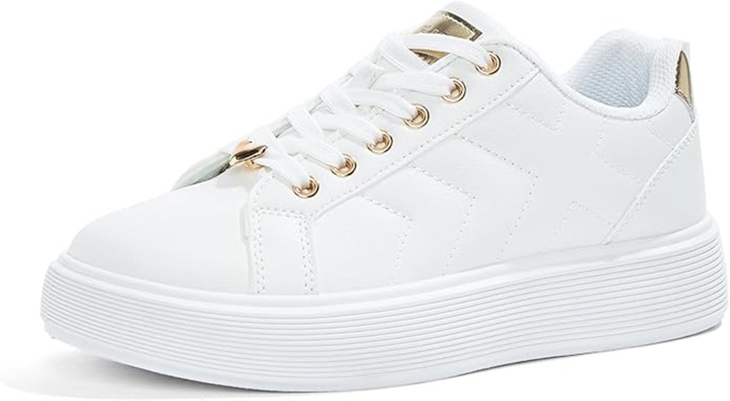 metallic accented leather sneakers