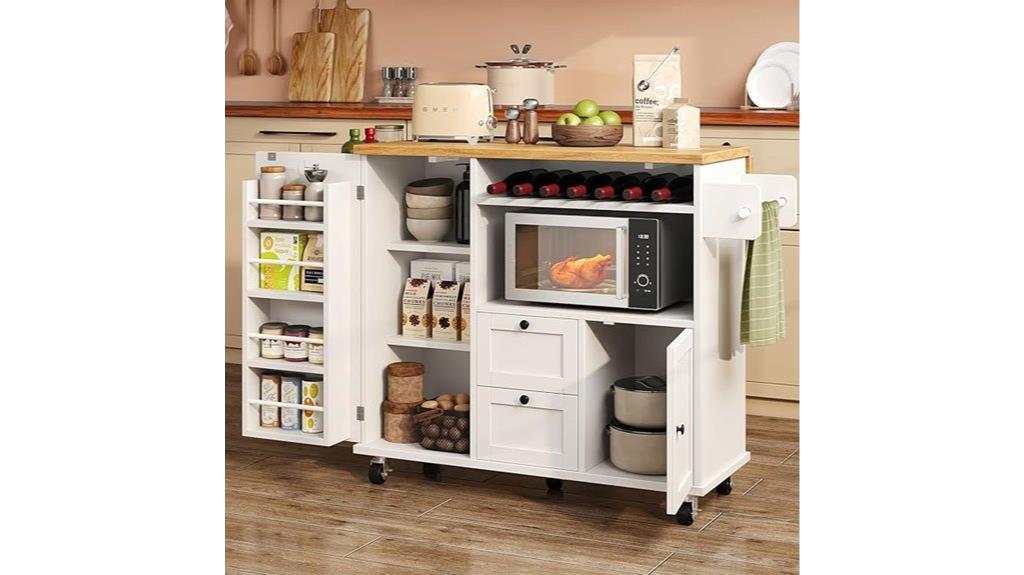 mobile kitchen cart with storage