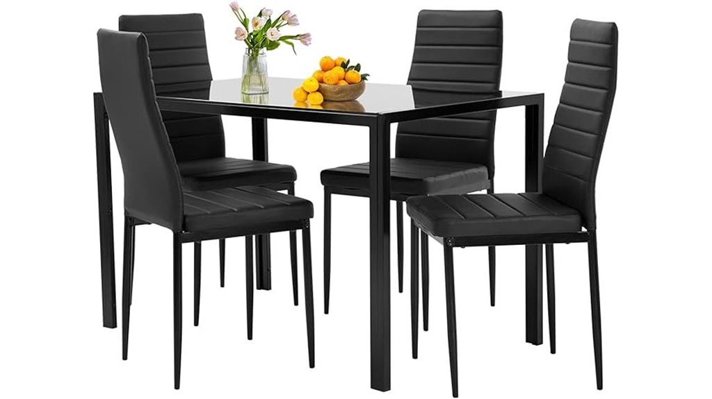 modern glass dining set