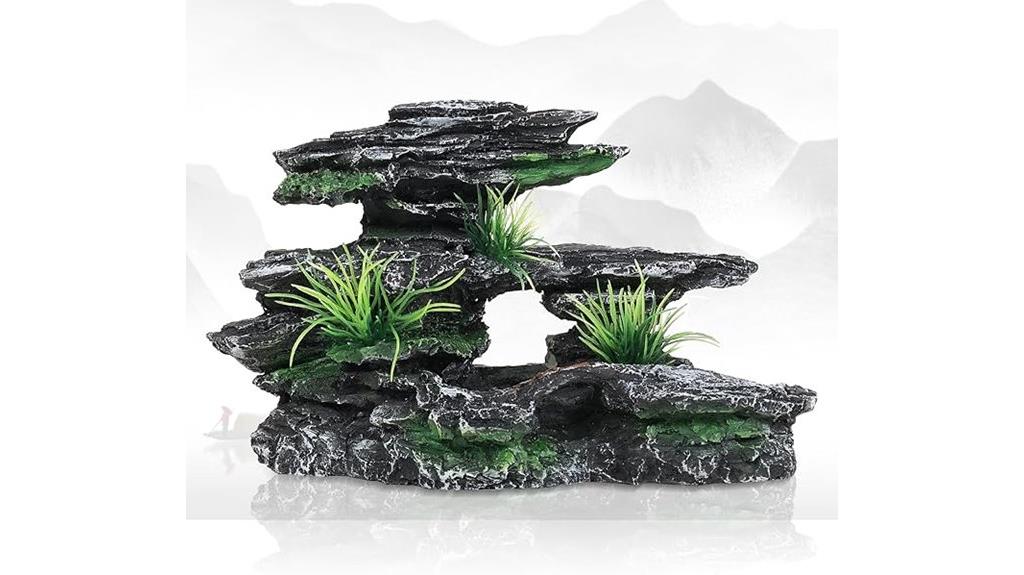 mountain view fish tank ornament