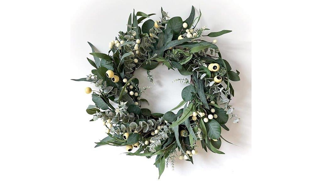 olive eucalyptus berry wreath