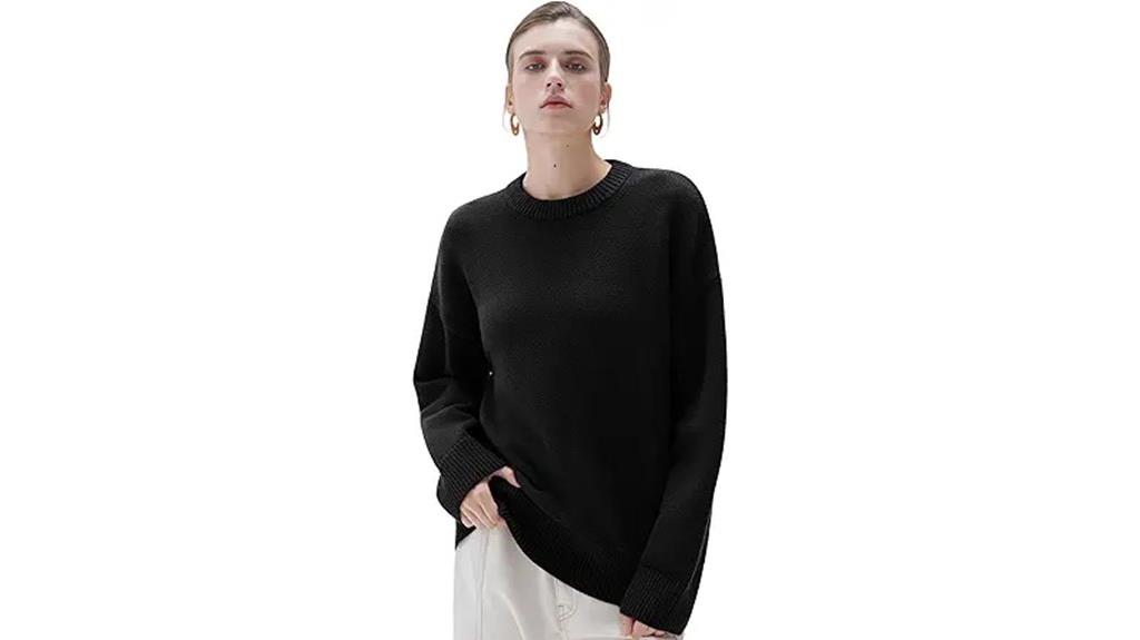 oversized cashmere crewneck sweater