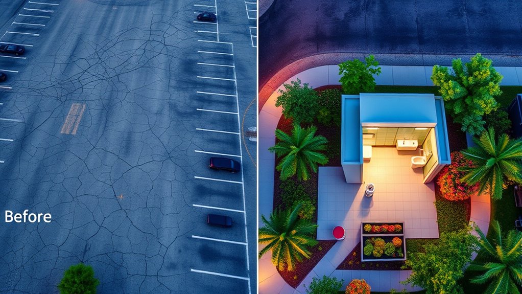parking lot restroom makeover
